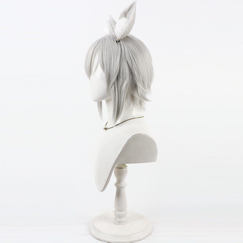 Cosplay Wigs Hinomori Shiho Silver Wigs With Animal Ears PJSK