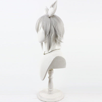 Cosplay Wigs Hinomori Shiho Silver Wigs With Animal Ears PJSK