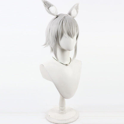 Cosplay Wigs Hinomori Shiho Silver Wigs With Animal Ears PJSK