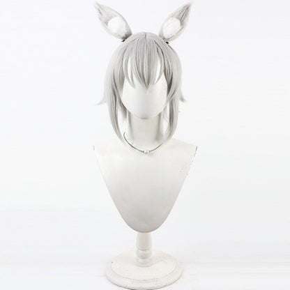 Cosplay Wigs Hinomori Shiho Silver Wigs With Animal Ears PJSK