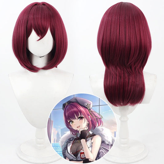 Cosplay Wigs Houshou Marine Boss Bob Hololive President's Wardrobe