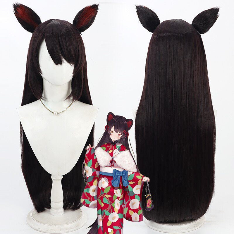 Cosplay Wigs Inui Toko Valentine Kimono Long Scalp Wigs NIJISANJI VTuber