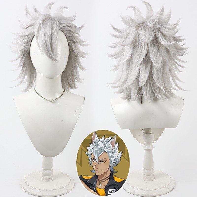 Cosplay Wigs Jack Howl Silver Flip Wigs Disney Twisted-Wonderland