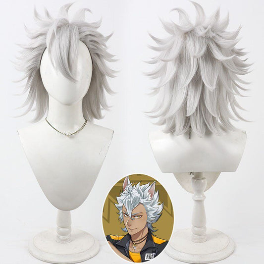 Cosplay Wigs Jack Howl Silver Flip Wigs Disney Twisted-Wonderland
