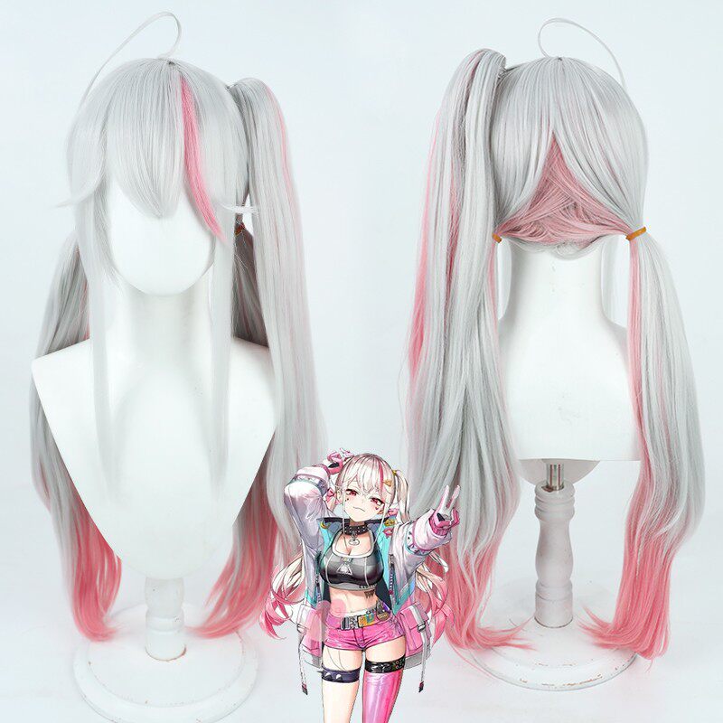 Cosplay Wigs Jackal Silver Highlight Wigs Goddess of Victory: Nikke