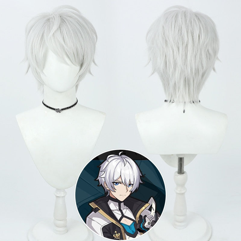 Cosplay Wigs Kevin Kaslana Silver Wigs Honkai Impact 3rd