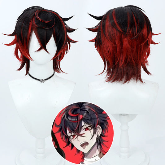 Cosplay Wigs Kuro Kurenai Black Red Wigs VShojo VTuber