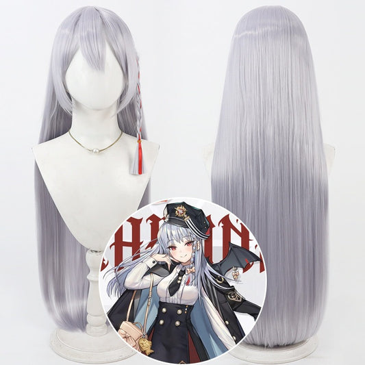 Cosplay Wigs Kurodate Haruna Silver Hair Blue Archive
