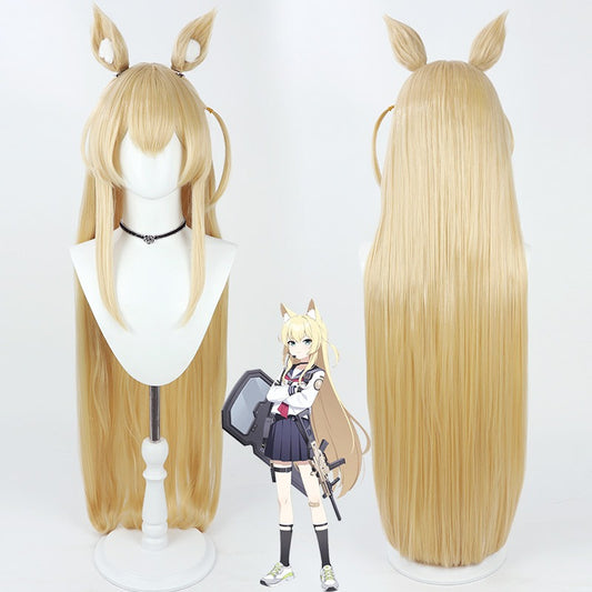 Cosplay Wigs Kurumi Fox Squad Pale Gold Wigs Blue Archive