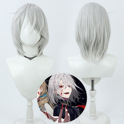 Cosplay Wigs Kuzuha Bloody Groovy Silver Short Wigs NIJISANJI