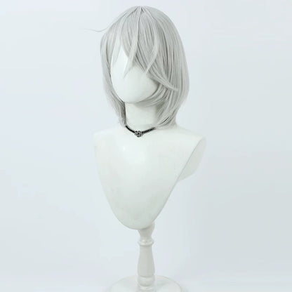 Cosplay Wigs Kuzuha Bloody Groovy Silver Short Wigs NIJISANJI