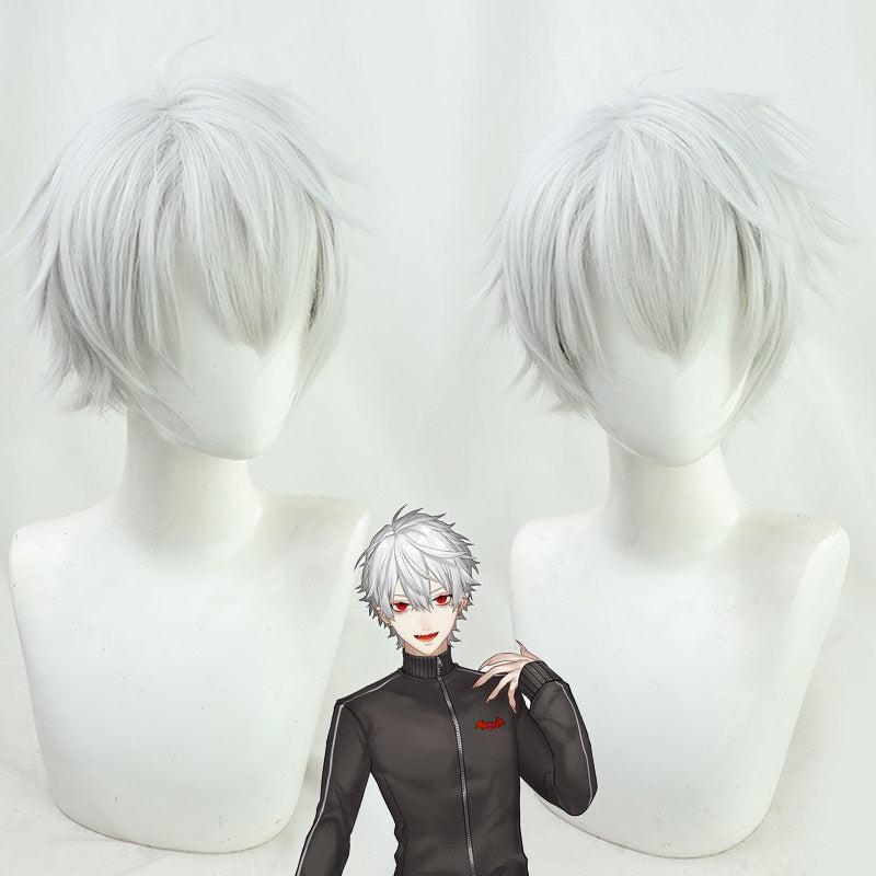 Cosplay Wigs Kuzuha NIJISANJI Gamers Vtuber Silver Grey Fluffy Wigs