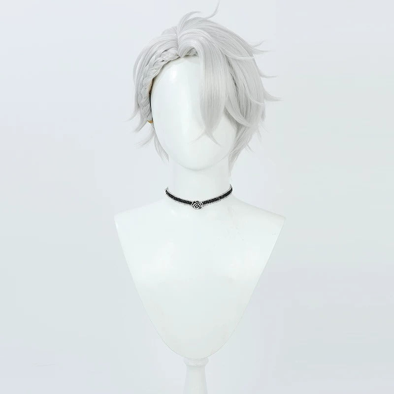 Cosplay Wigs Kuzuha Silver Short Hair Suit Style NIJISANJI VTuber