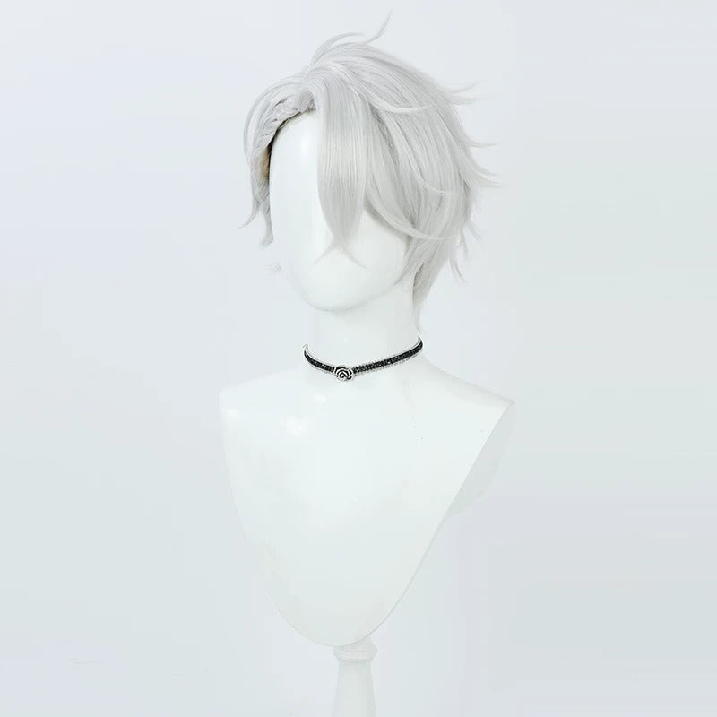 Cosplay Wigs Kuzuha Silver Short Hair Suit Style NIJISANJI VTuber