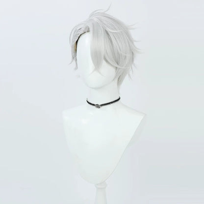 Cosplay Wigs Kuzuha Silver Short Hair Suit Style NIJISANJI VTuber