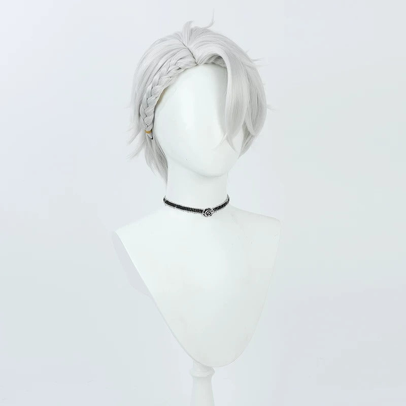 Cosplay Wigs Kuzuha Silver Short Hair Suit Style NIJISANJI VTuber