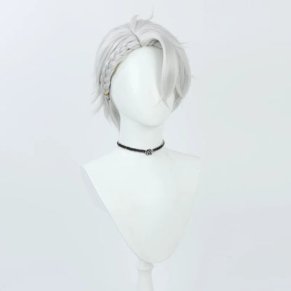 Cosplay Wigs Kuzuha Silver Short Hair Suit Style NIJISANJI VTuber