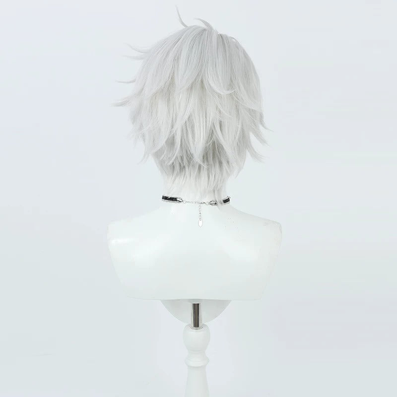Cosplay Wigs Kuzuha Silver Short Hair Suit Style NIJISANJI VTuber
