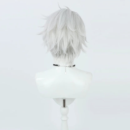 Cosplay Wigs Kuzuha Silver Short Hair Suit Style NIJISANJI VTuber