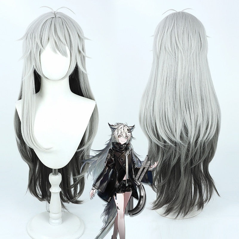 Cosplay Wigs Lappland Silver Grey Long Hair Arknights