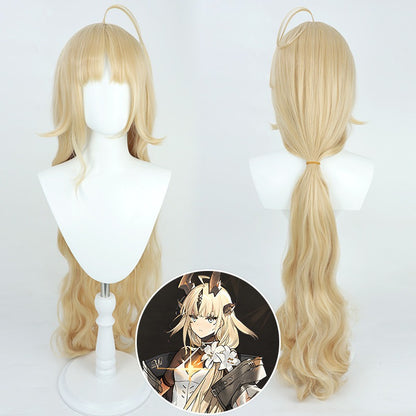Cosplay Wigs Loughshinny Incantation Medic Pale Gold Wigs Arknights