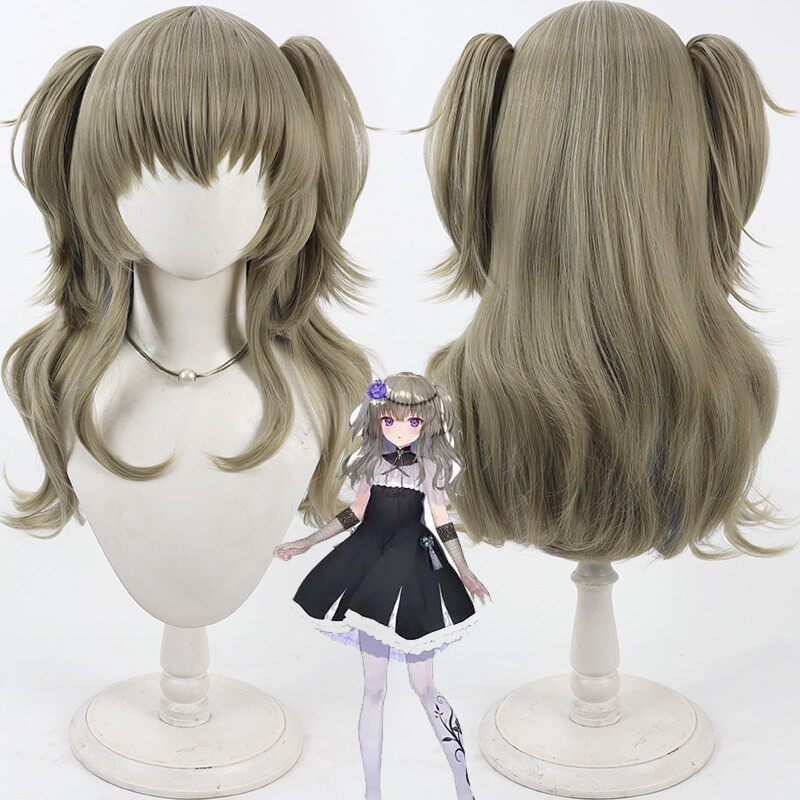 Cosplay Wigs Meimei Himari Indie VTuber Grey Brown Split Wigs