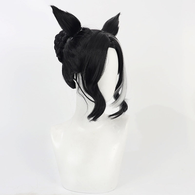 Cosplay Wigs Mejiro Ramonu Pretty Derby Black Ears Tail