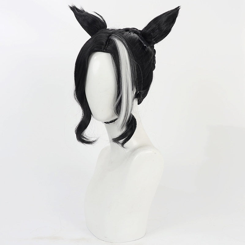 Cosplay Wigs Mejiro Ramonu Pretty Derby Black Ears Tail