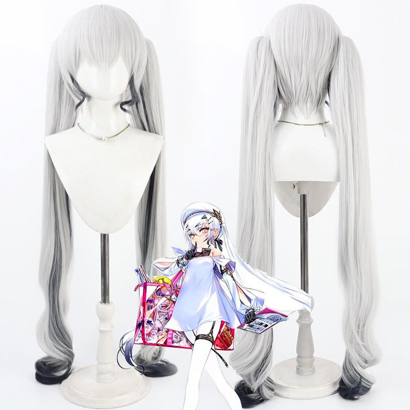 Cosplay Wigs Mélusine FGO Silver Gradient Wigs Split Ponytail