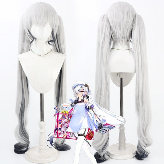 Cosplay Wigs Mélusine FGO Silver Gradient Wigs Split Ponytail