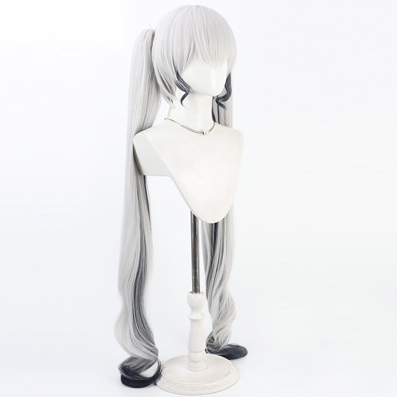Cosplay Wigs Mélusine FGO Silver Gradient Wigs Split Ponytail