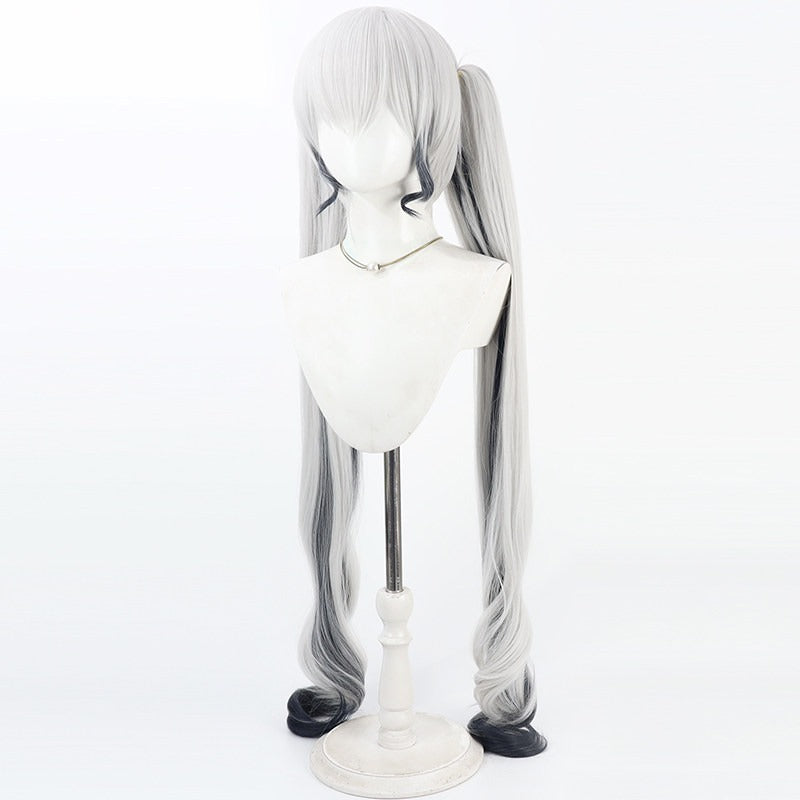 Cosplay Wigs Mélusine FGO Silver Gradient Wigs Split Ponytail