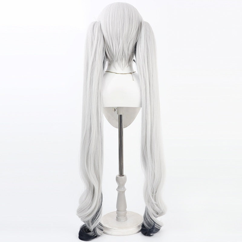 Cosplay Wigs Mélusine FGO Silver Gradient Wigs Split Ponytail