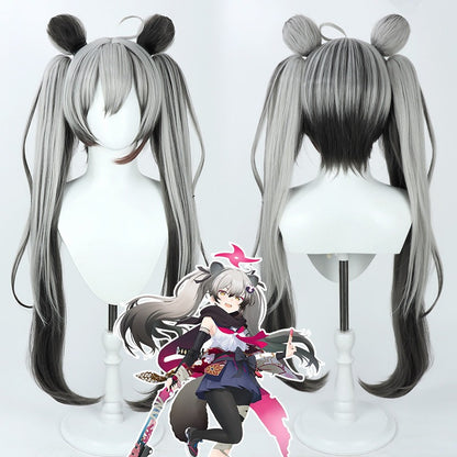 Cosplay Wigs Michiru Chidori Blue Archive Grey Gradient Wigs