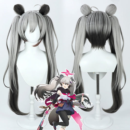Cosplay Wigs Michiru Chidori Blue Archive Grey Gradient Wigs