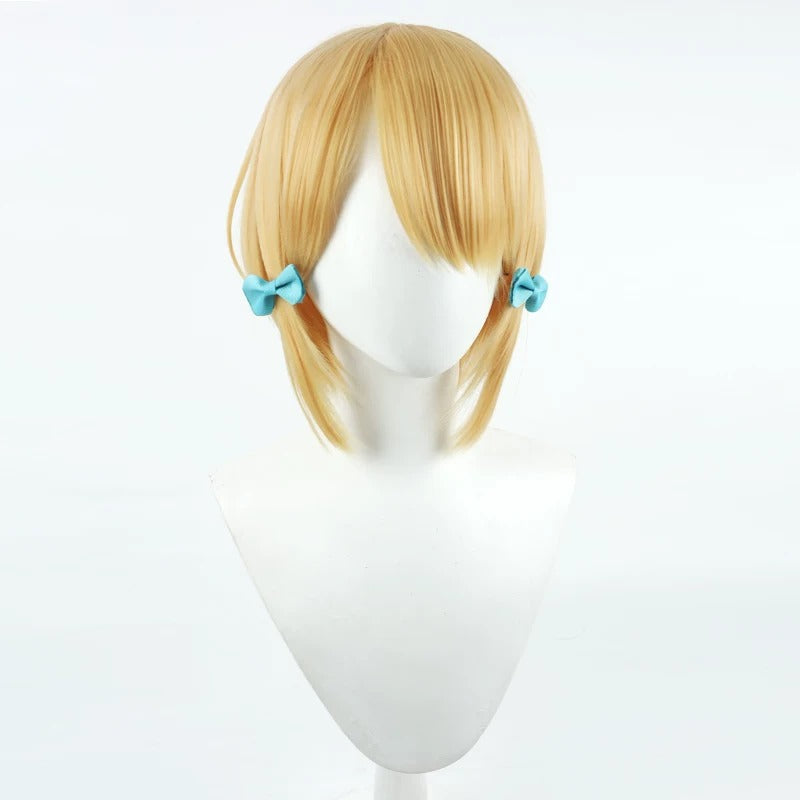 Cosplay Wigs Midori Saiba Short Golden Wigs Blue Archive