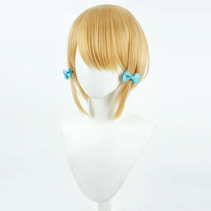Cosplay Wigs Midori Saiba Short Golden Wigs Blue Archive