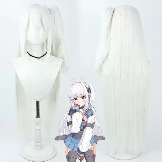 Cosplay Wigs Miyako Tsukiyuki White Loose Wigs Blue Archive