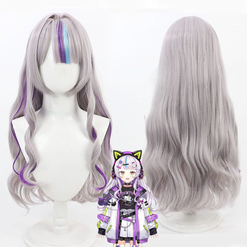 Cosplay Wigs Murasaki Shion Curly Highlight Hair Hololive VTuber