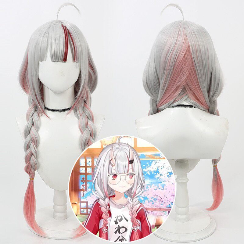 Cosplay Wigs Nakiri Ayame Integrated Ponytail Hololive VTuber