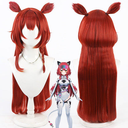 Cosplay Wigs Nekota Tsuna Wine Red Wigs VSPO! VTuber