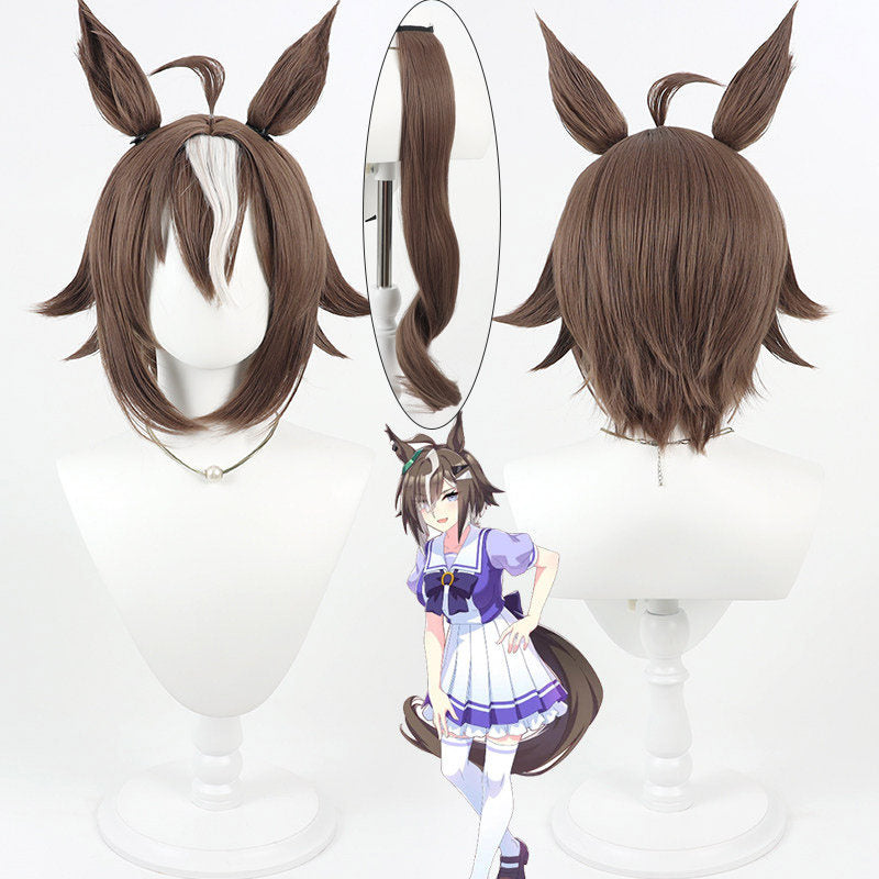Cosplay Wigs Rulership White Highlight Ears Tail Pretty Derby