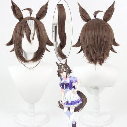 Cosplay Wigs Rulership White Highlight Ears Tail Pretty Derby