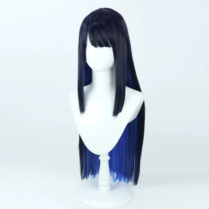 Cosplay Wigs Saori Joumae Dual Dark Blue Wigs Blue Archive