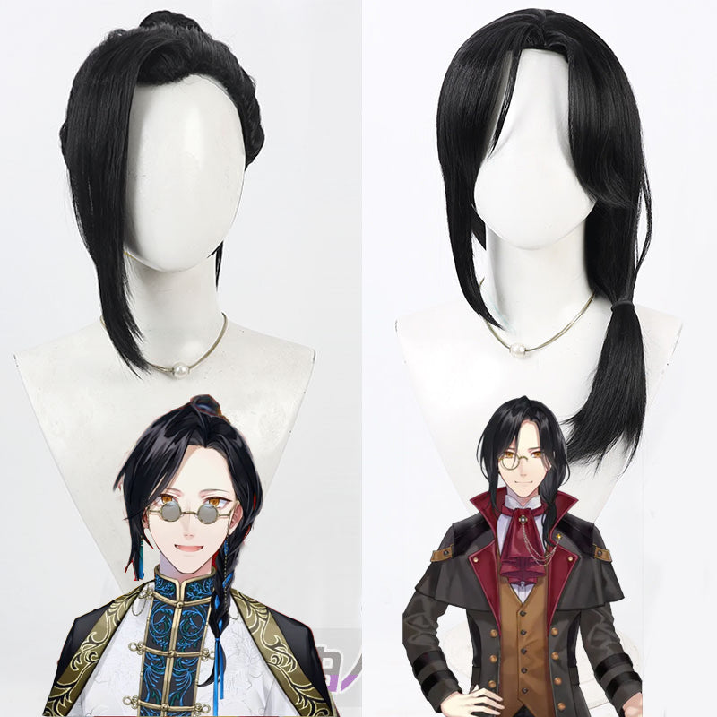 Cosplay Wigs Sherin Burgundy NIJISANJI VTuber Black Wigs