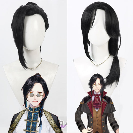 Cosplay Wigs Sherin Burgundy NIJISANJI VTuber Black Wigs