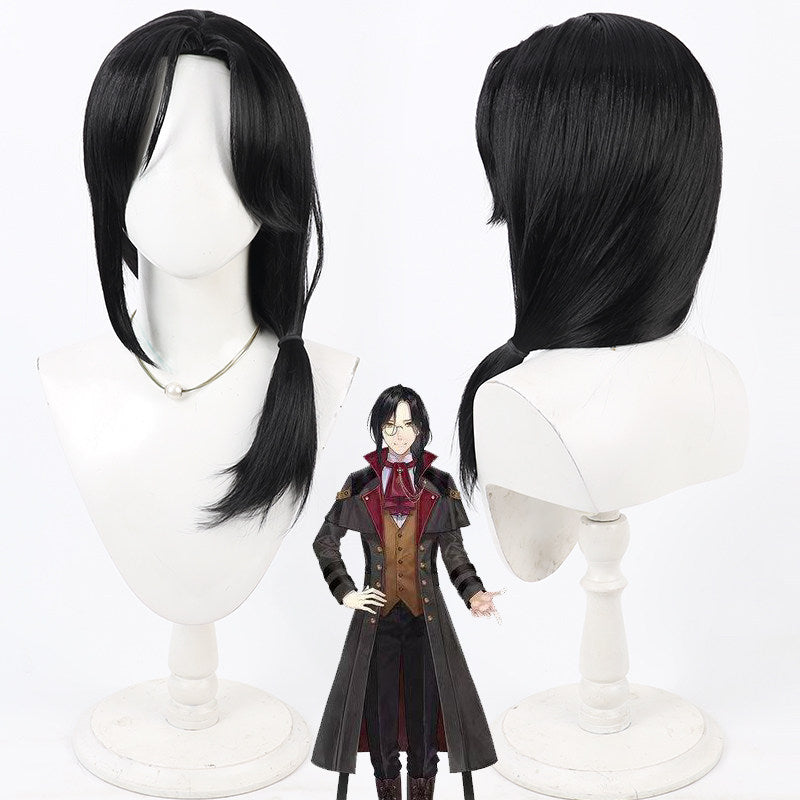 Cosplay Wigs Sherin Burgundy NIJISANJI VTuber Black Wigs