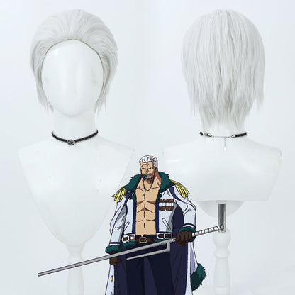 Cosplay Wigs Smoker Silver Wigs One Piece Vice Admiral