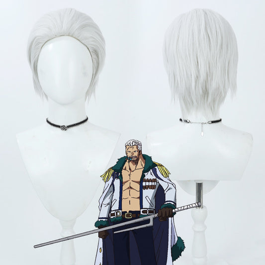 Cosplay Wigs Smoker Silver Wigs One Piece Vice Admiral