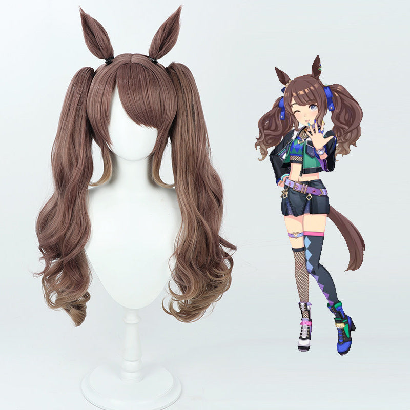 Cosplay Wigs Tosen Jordan Pretty Derby Brown Double Ponytail Wigs